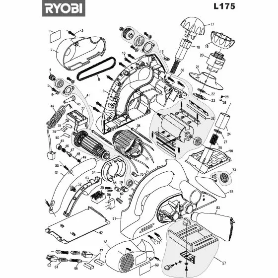 Ryobi L175 Spare Parts List Type: 1000014462